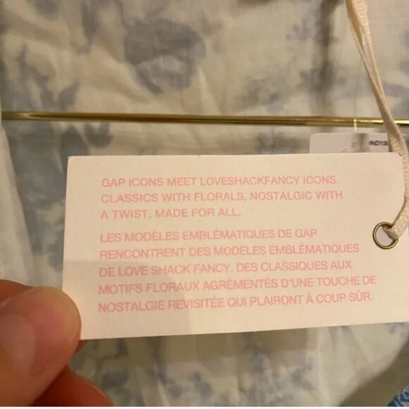 LoveShackFancy x Gap Blue Floral Ruffle Mini Dress - Picture 6 of 11